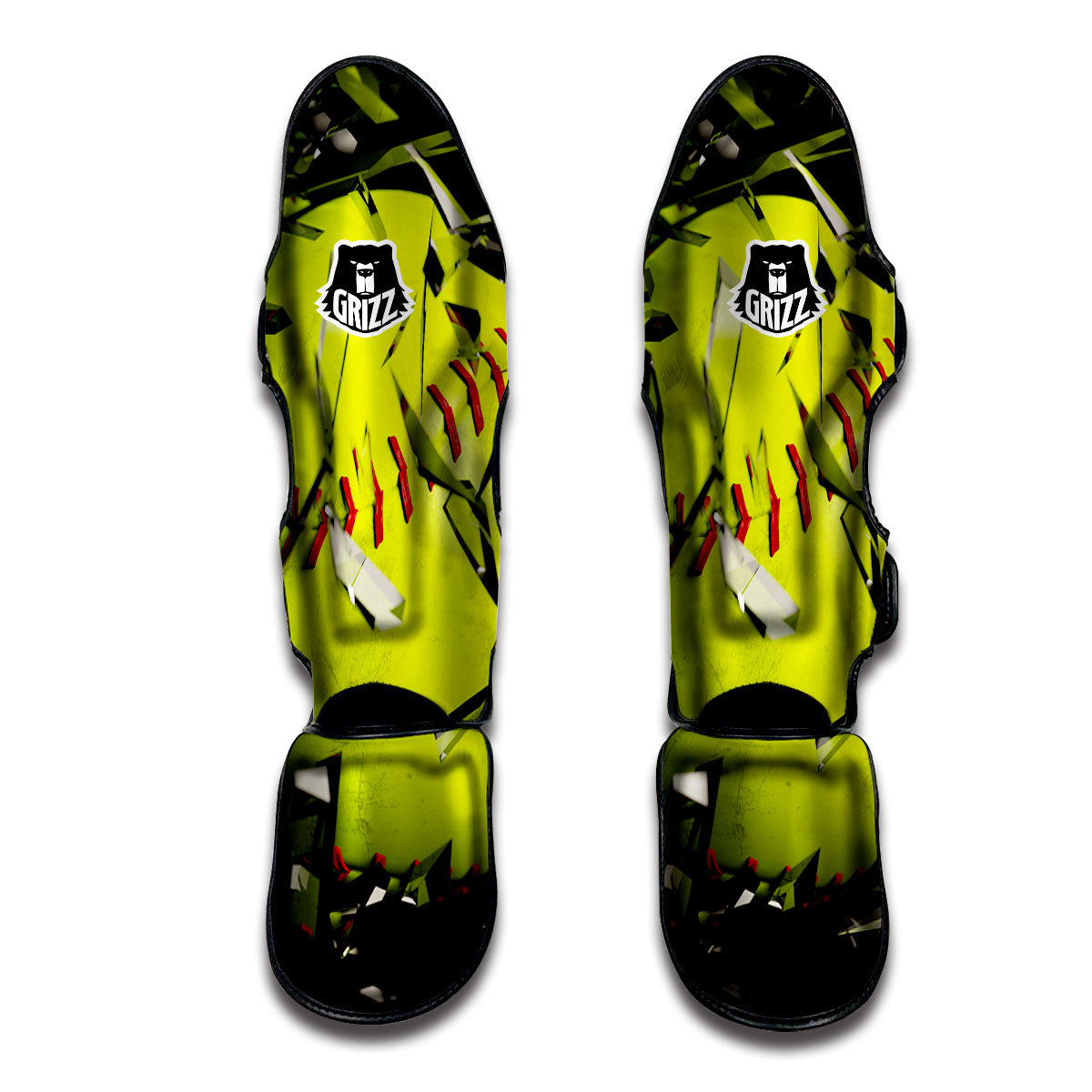 3D Baseballs Print Muay Thai Shin Guards-grizzshop