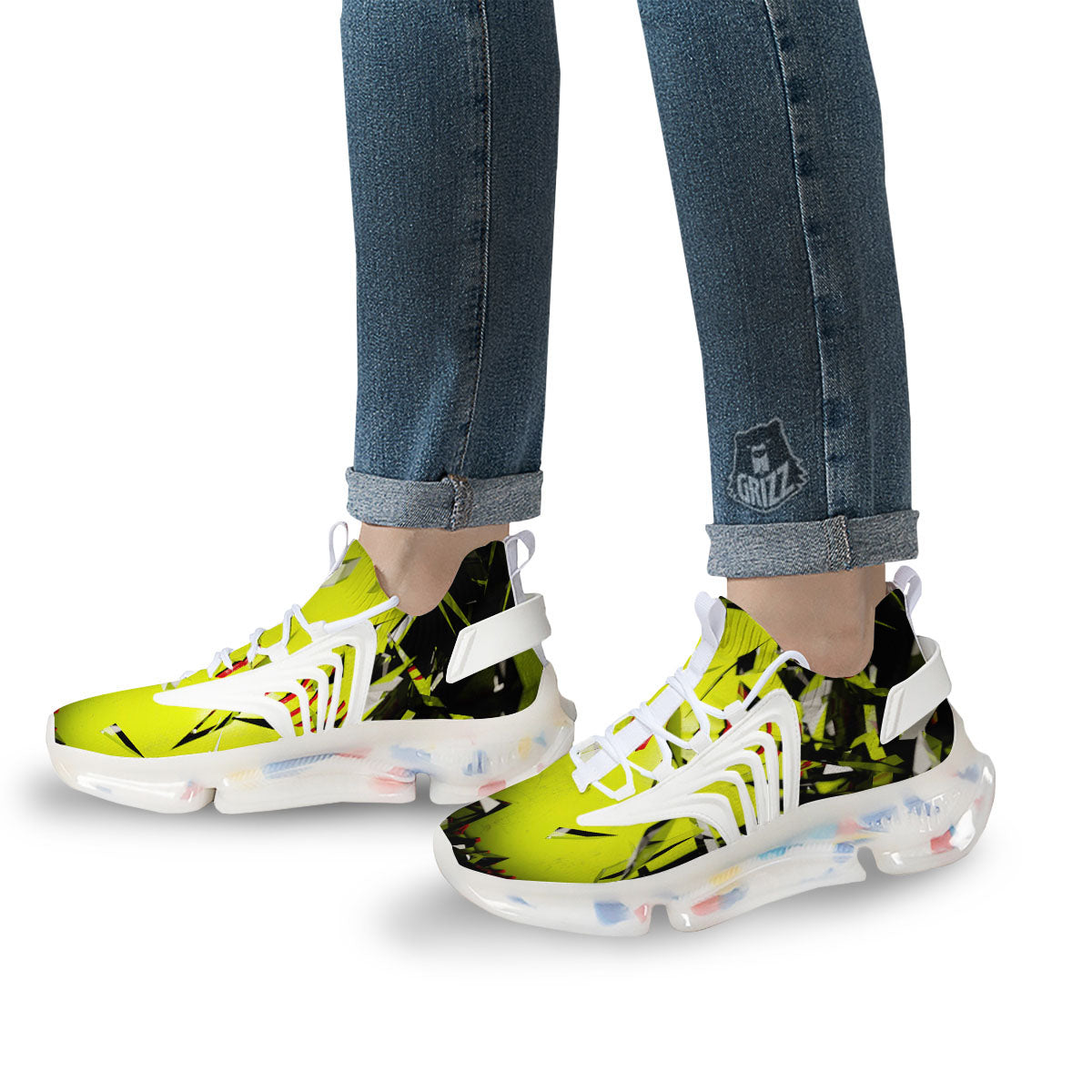 3D Baseballs Print White Gym Shoes-grizzshop