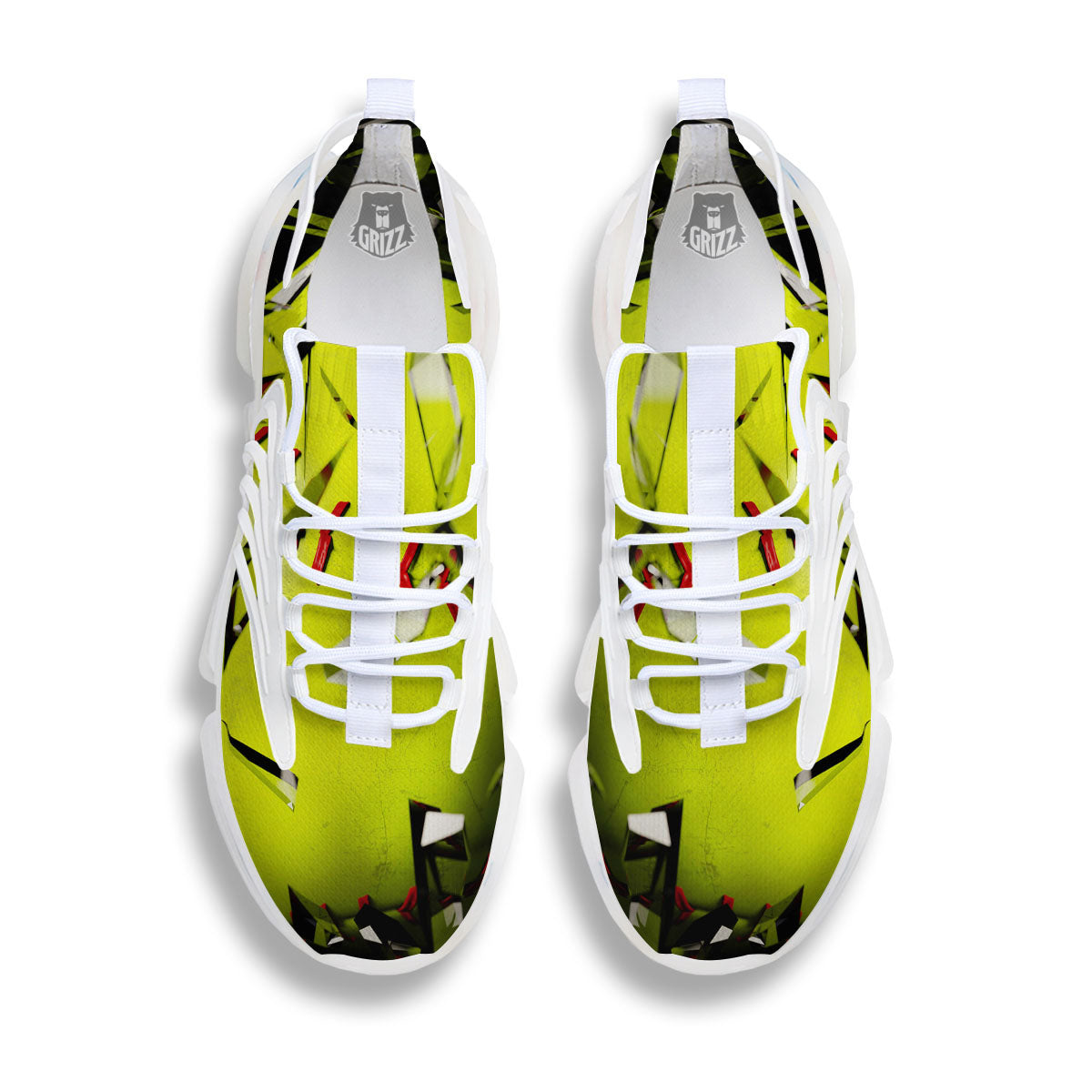 3D Baseballs Print White Gym Shoes-grizzshop