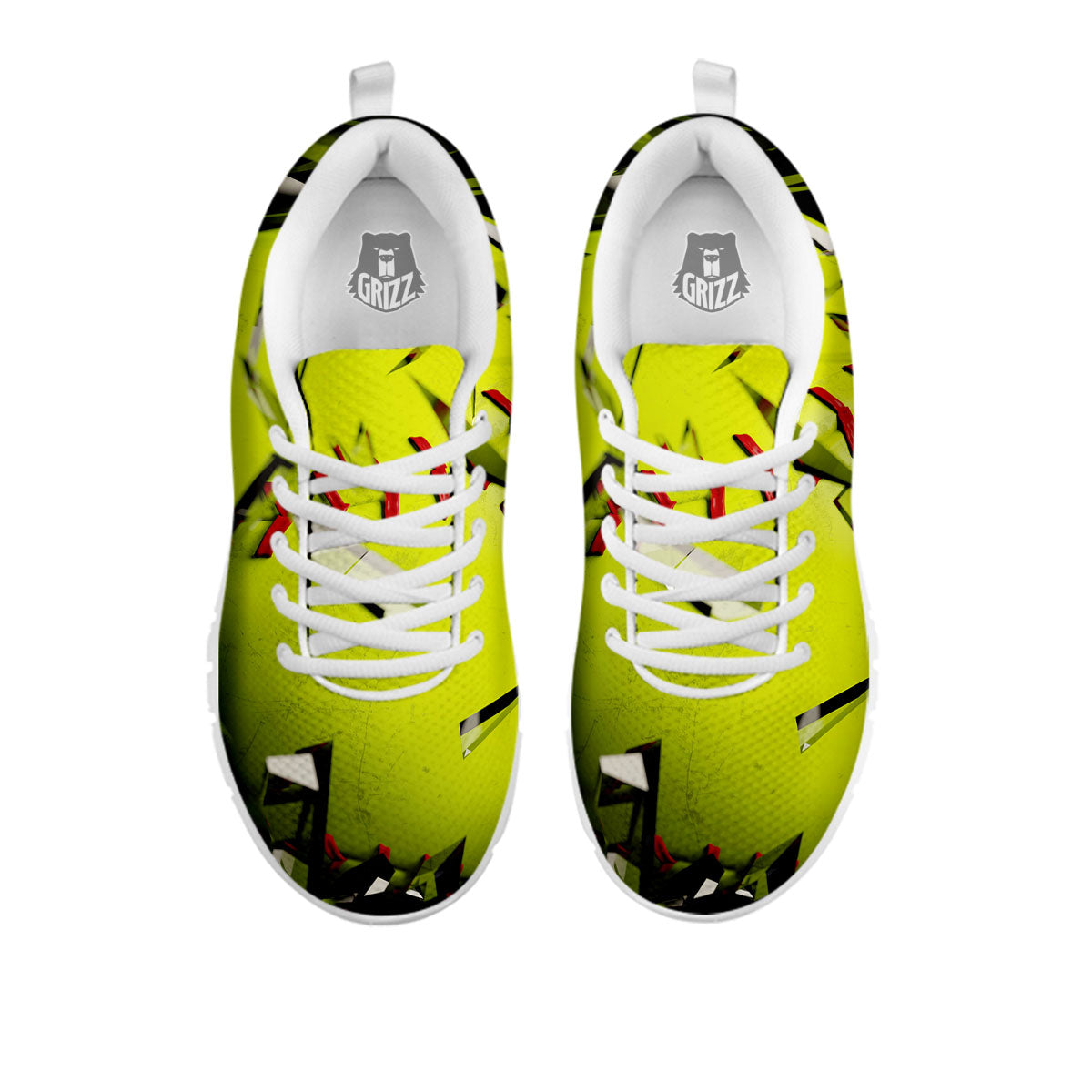 3D Baseballs Print White Sneaker-grizzshop