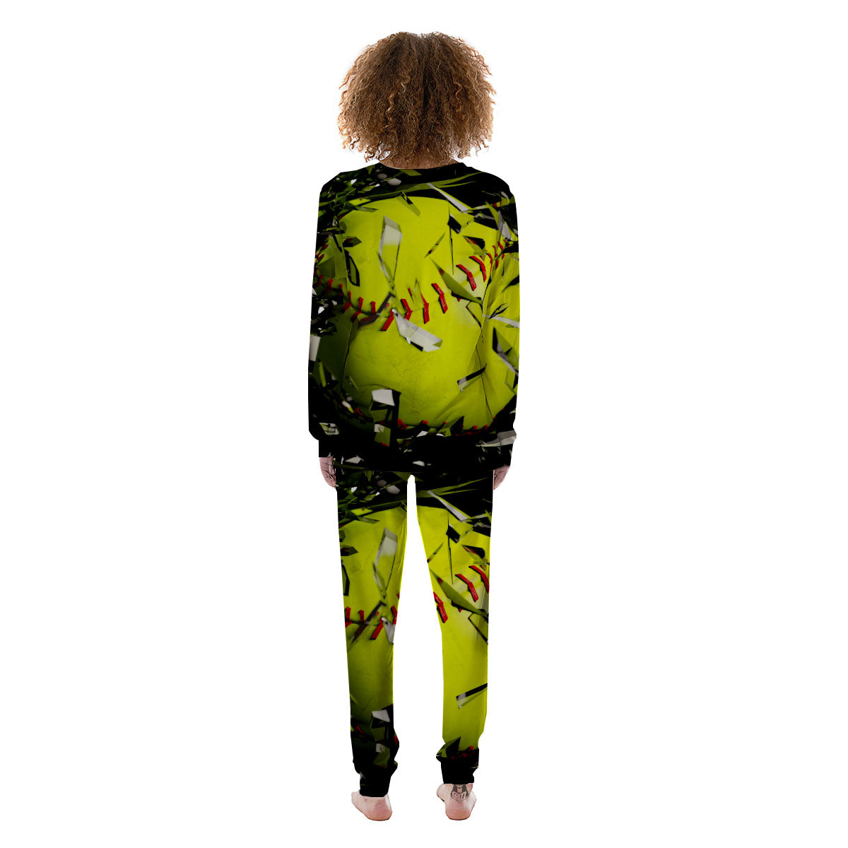 3D Baseballs Print Women's Pajamas-grizzshop