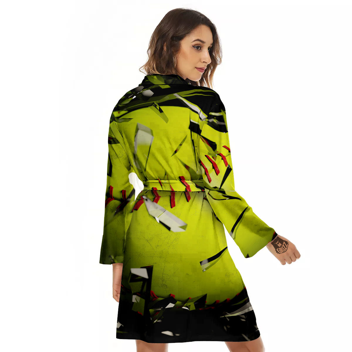 3D Baseballs Print Women's Robe-grizzshop