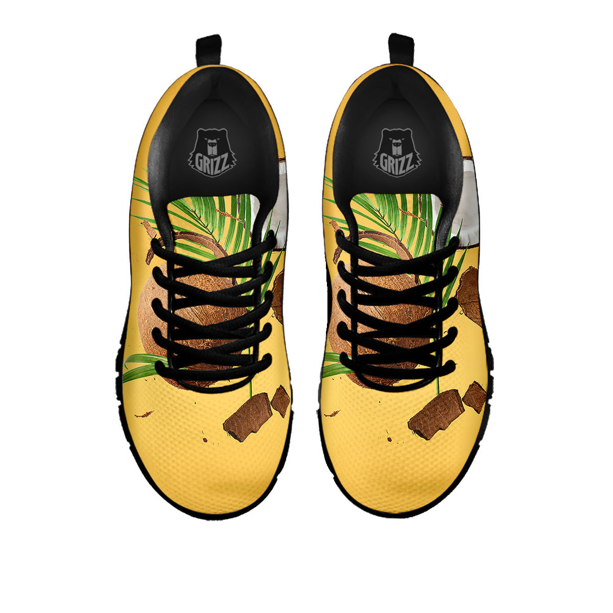 3D Coconut Print Black Sneaker-grizzshop