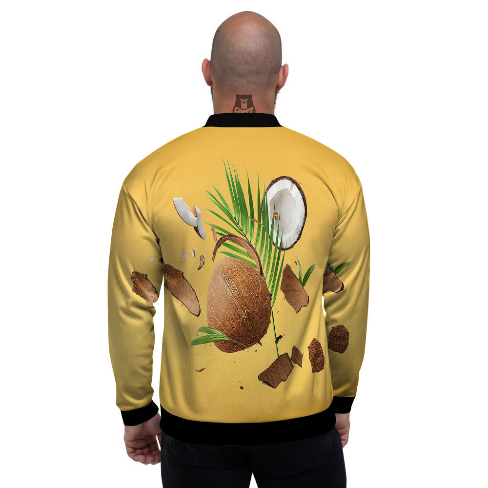 3D Coconut Print Men's Bomber Jacket-grizzshop
