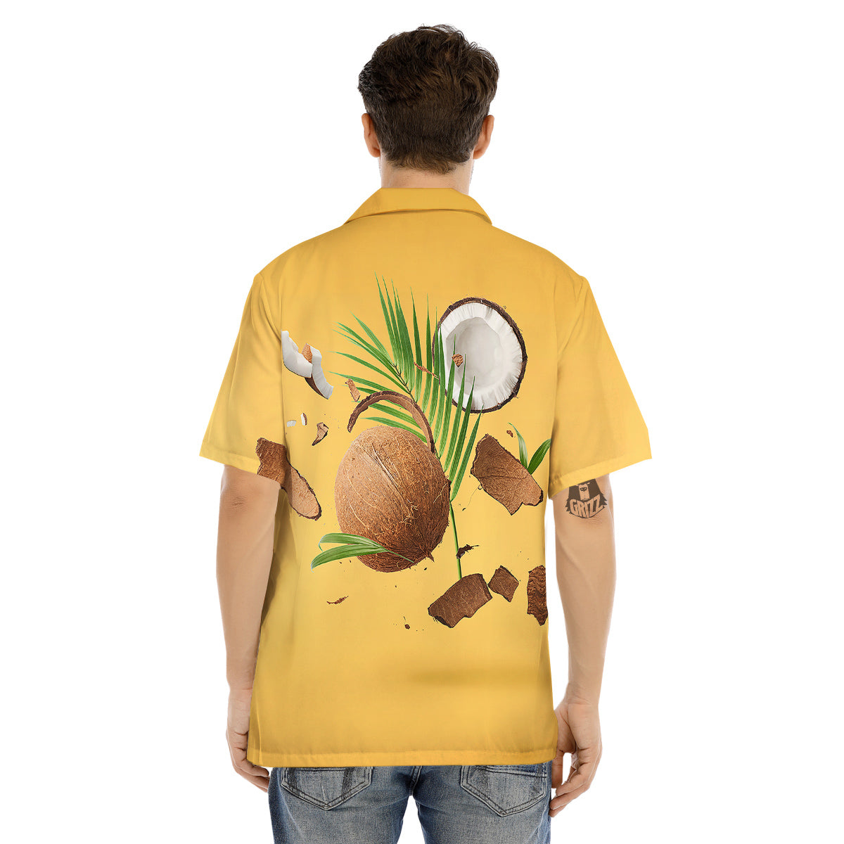 3D Coconut Print Men's Hawaiian Shirt-grizzshop