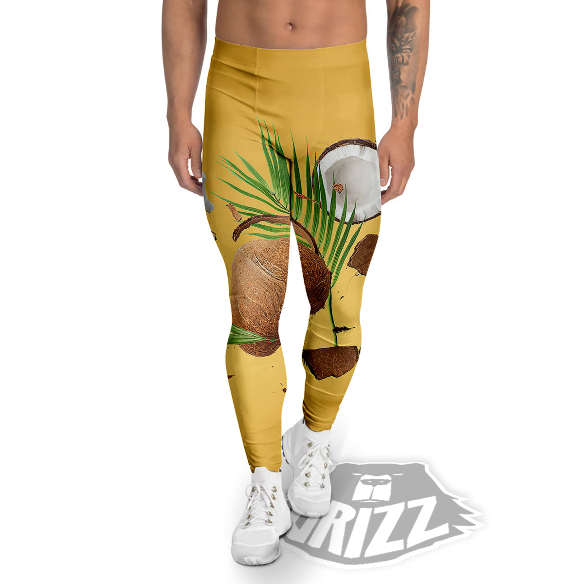 3D Coconut Print Men's Leggings-grizzshop