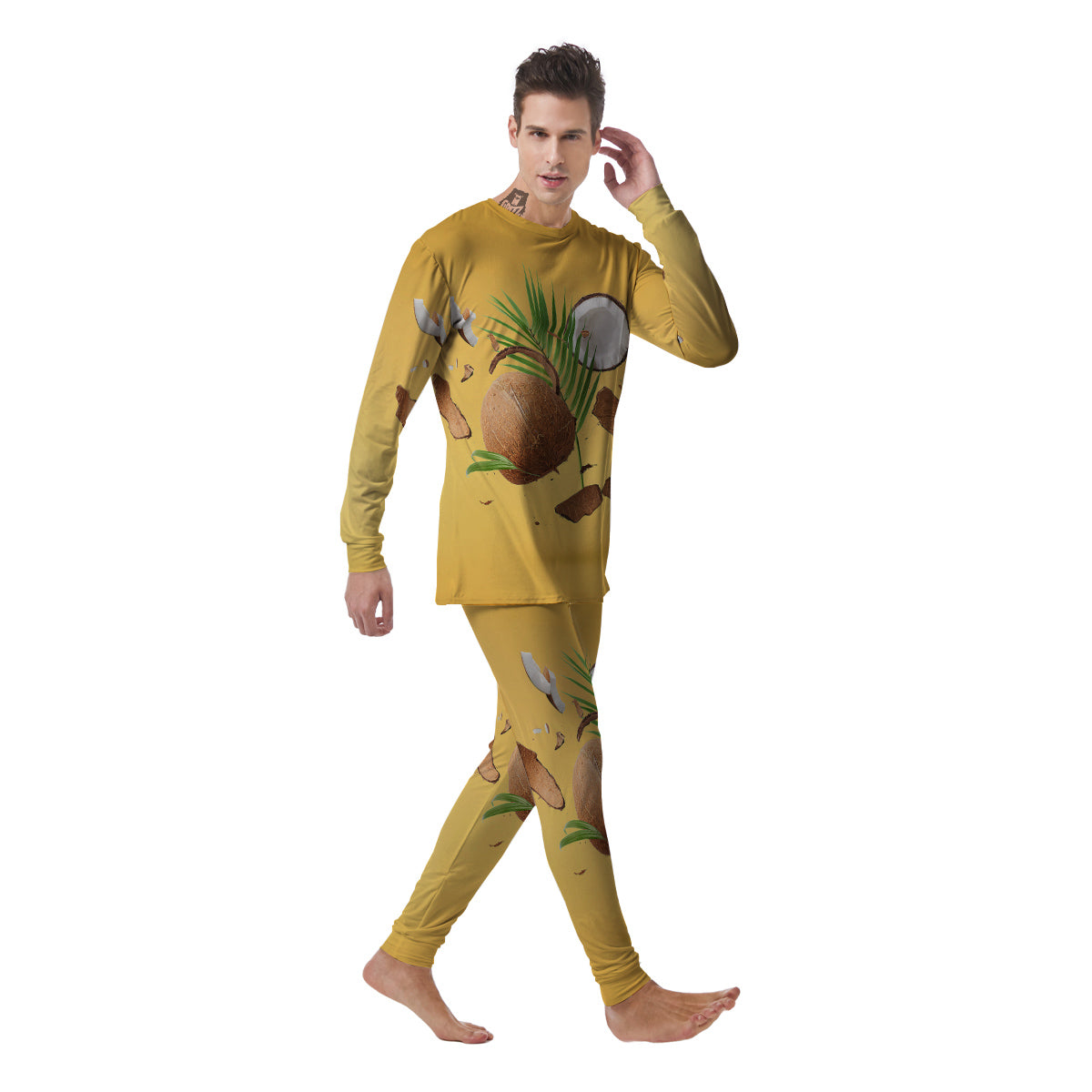 3D Coconut Print Men's Pajamas-grizzshop