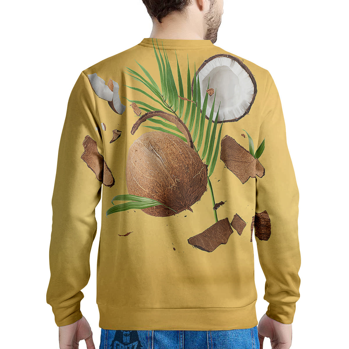 3D Coconut Print Men's Sweatshirt-grizzshop
