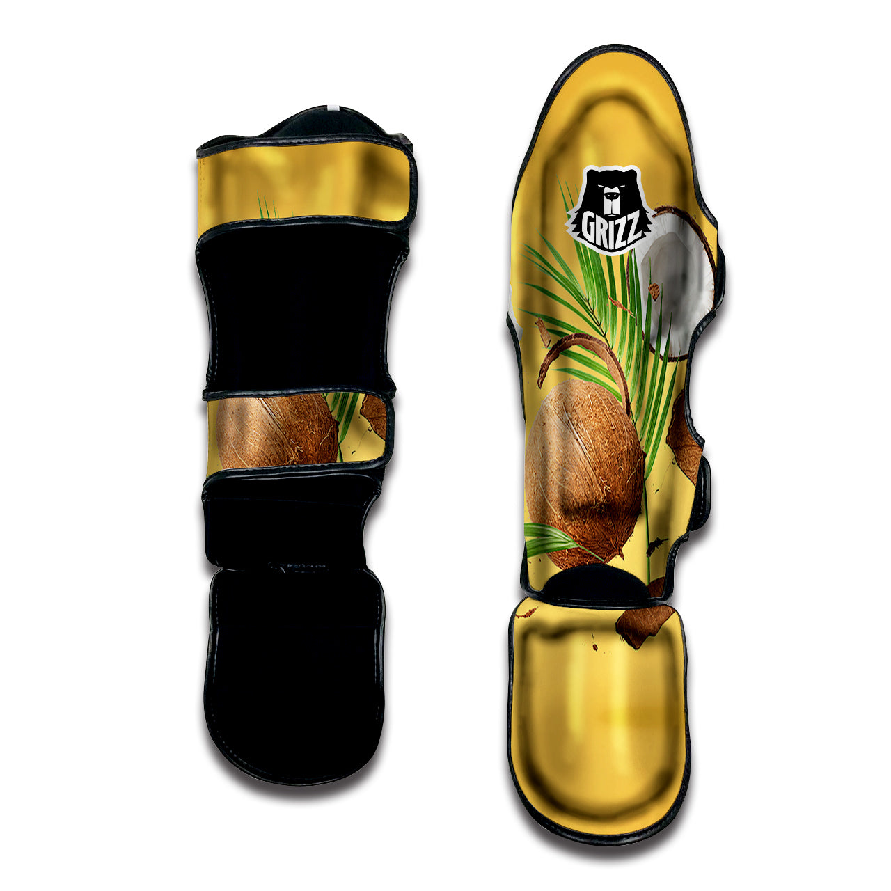 3D Coconut Print Muay Thai Shin Guards-grizzshop