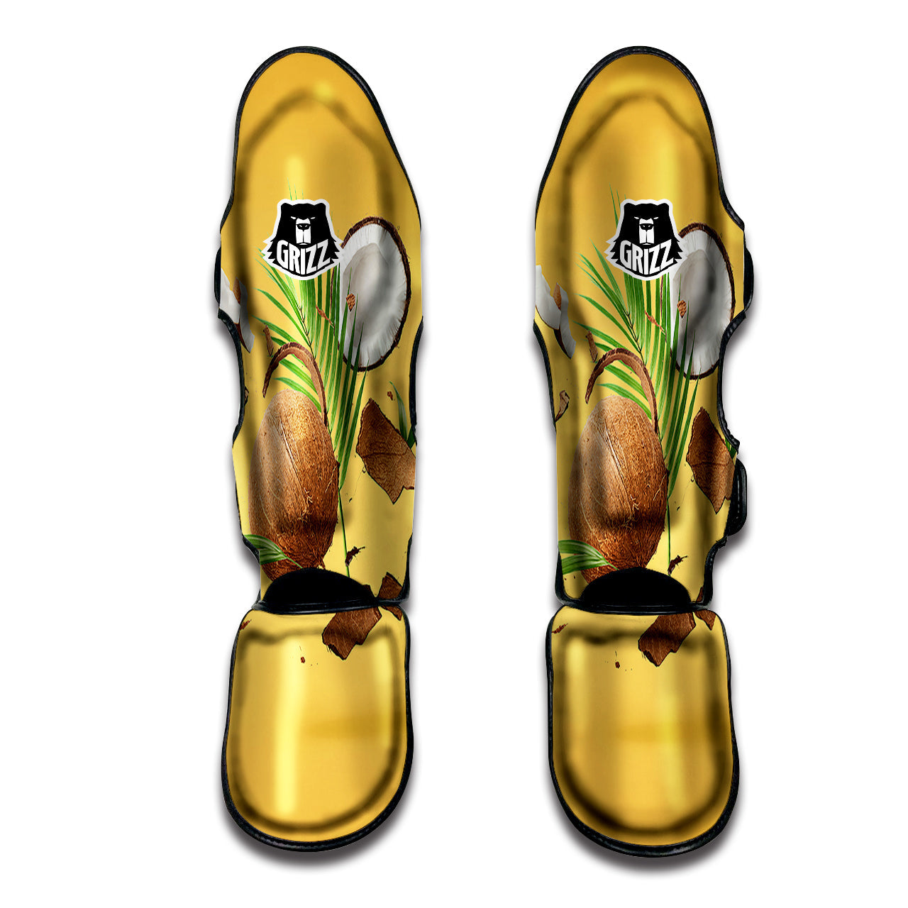 3D Coconut Print Muay Thai Shin Guards-grizzshop