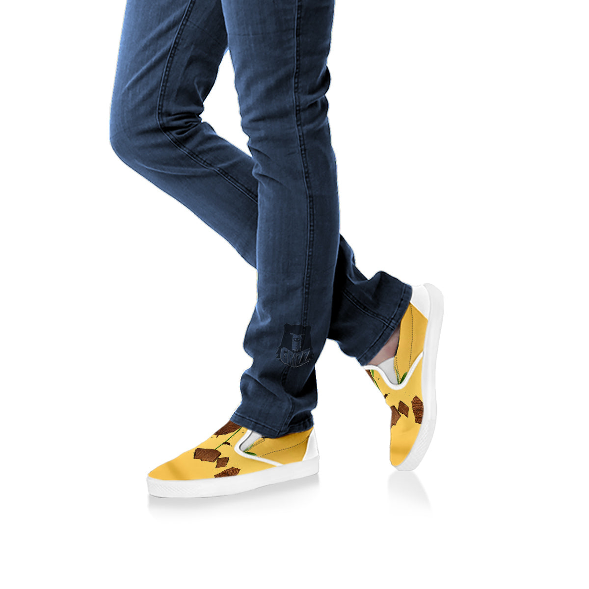 3D Coconut Print White Slip On Shoes-grizzshop