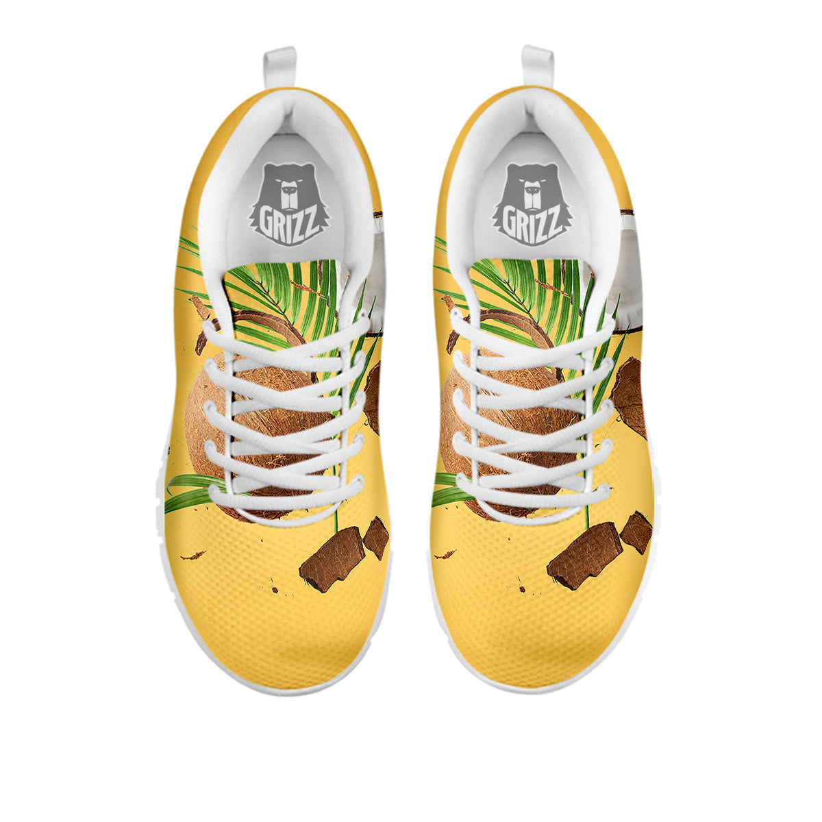 3D Coconut Print White Sneaker-grizzshop