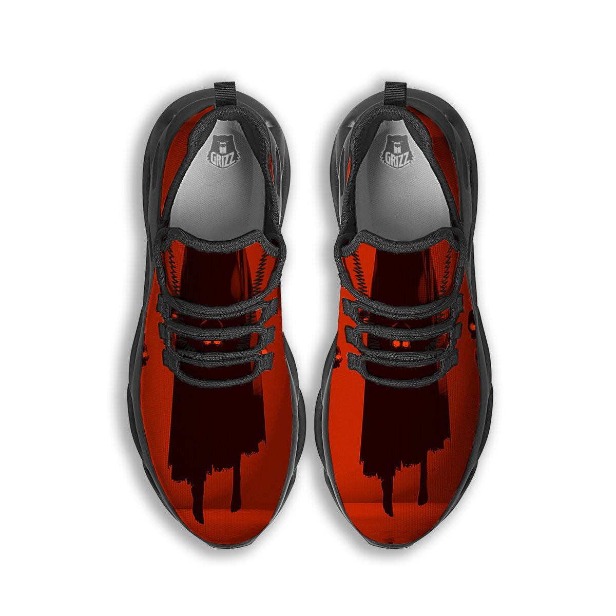 3D Ghost In The Darkness Print Black Running Shoes-grizzshop