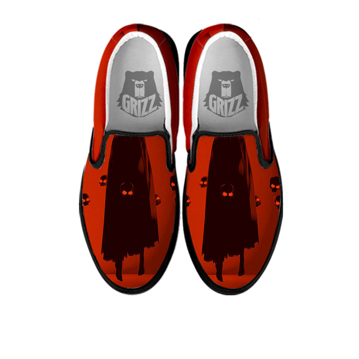 3D Ghost In The Darkness Print Black Slip On Shoes-grizzshop