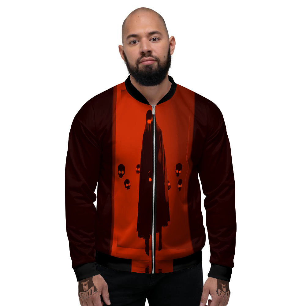 3D Ghost In The Darkness Print Men's Bomber Jacket-grizzshop