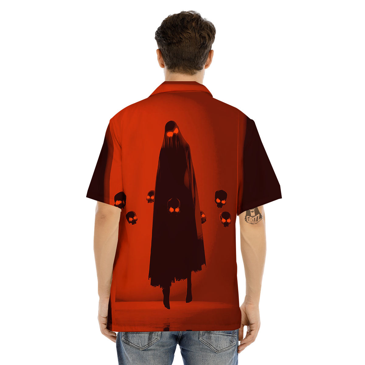 3D Ghost In The Darkness Print Men's Hawaiian Shirt-grizzshop