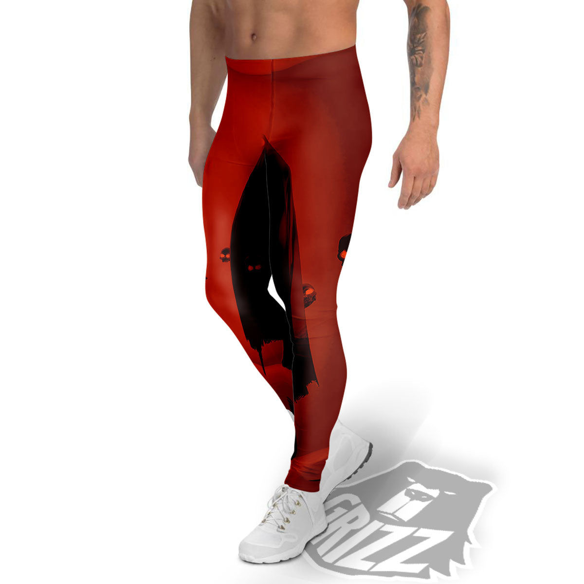3D Ghost In The Darkness Print Men's Leggings-grizzshop