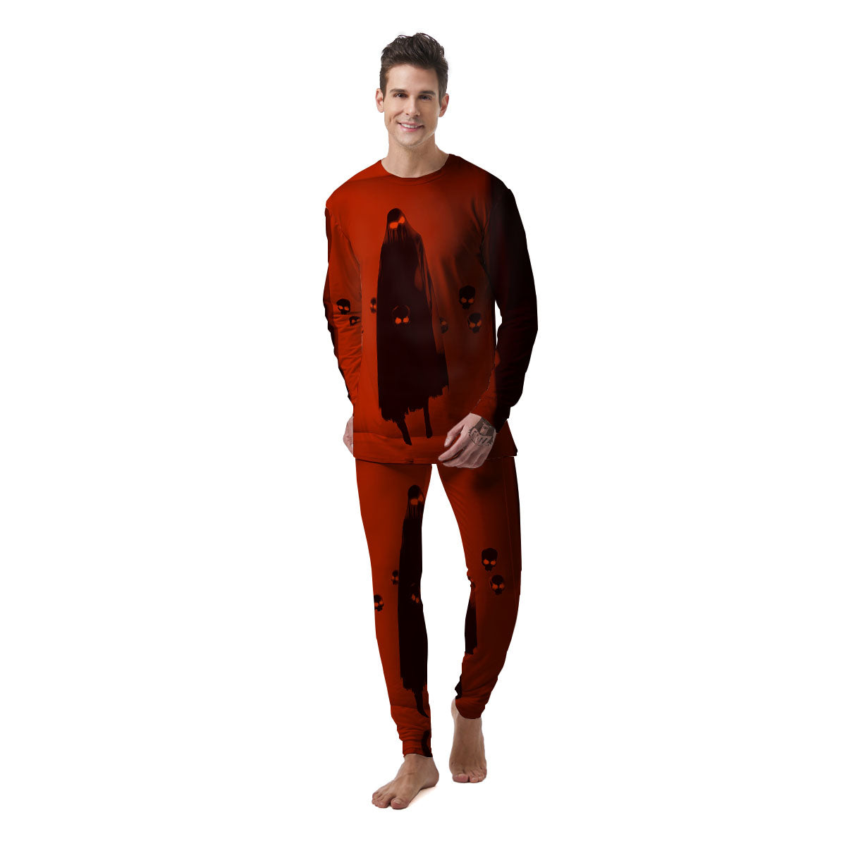 3D Ghost In The Darkness Print Men's Pajamas-grizzshop