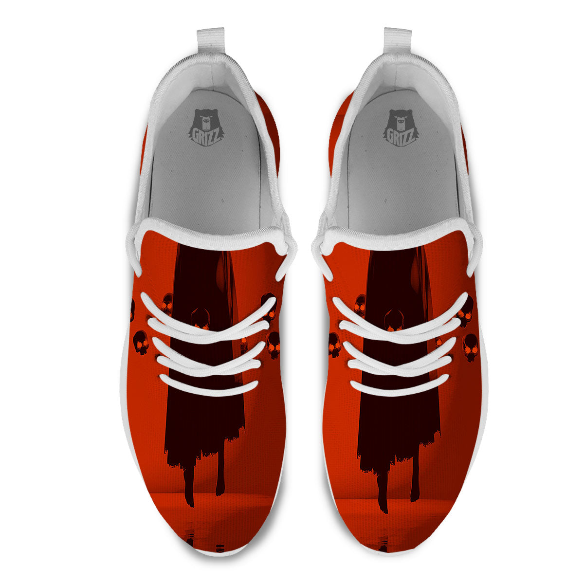 3D Ghost In The Darkness Print White Athletic Shoes-grizzshop