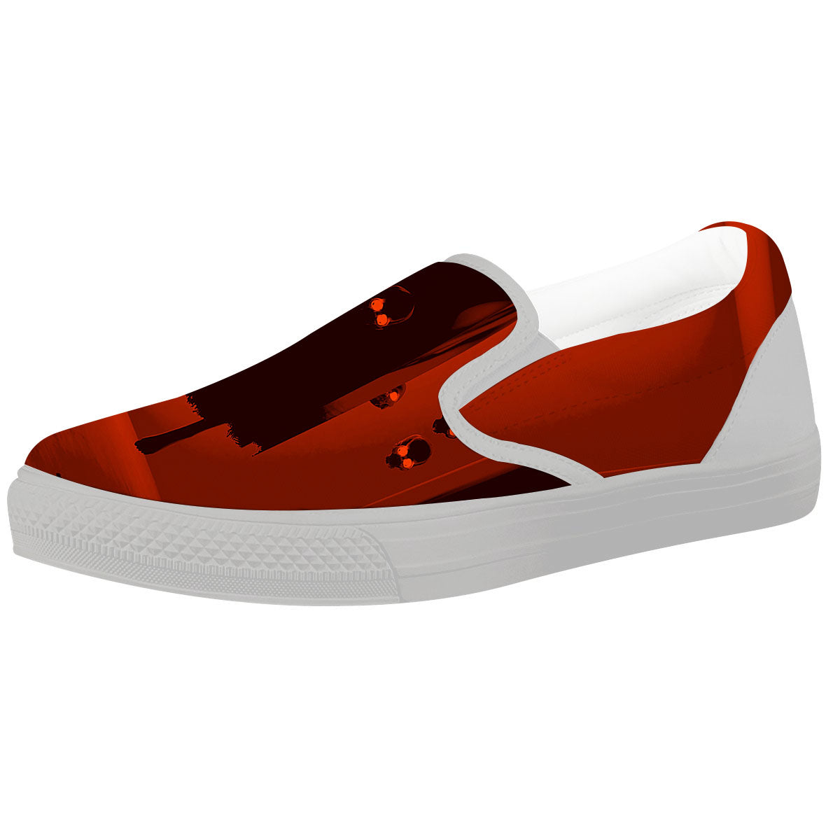 3D Ghost In The Darkness Print White Slip On Shoes-grizzshop