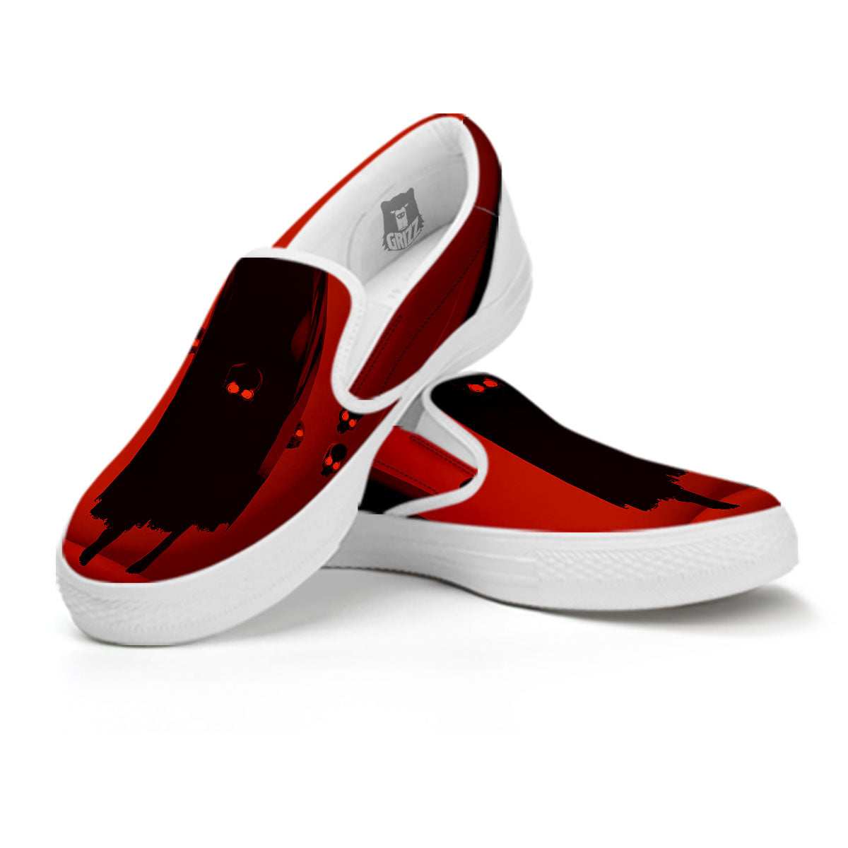 3D Ghost In The Darkness Print White Slip On Shoes-grizzshop