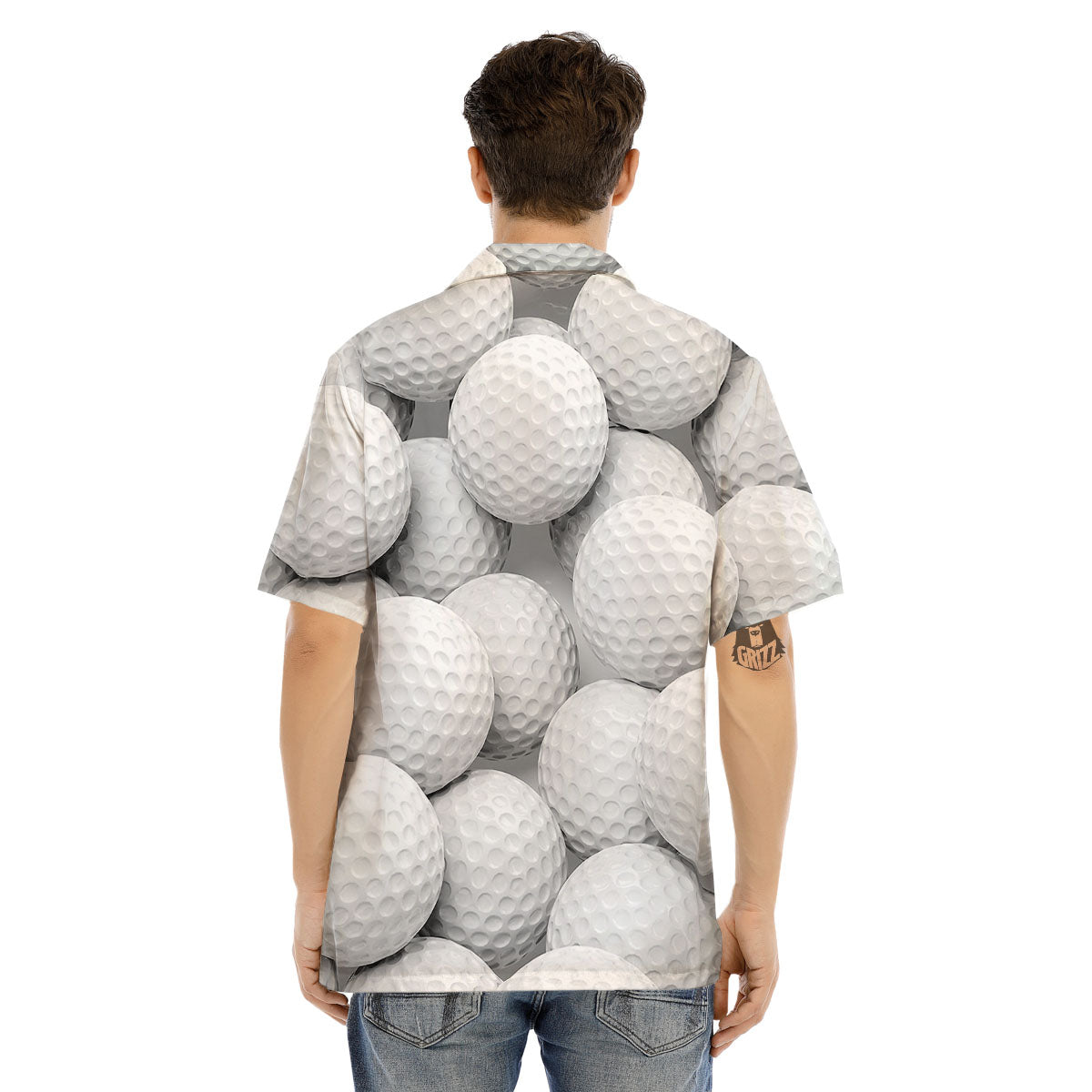 3D Golf Ball Print Men's Hawaiian Shirt-grizzshop