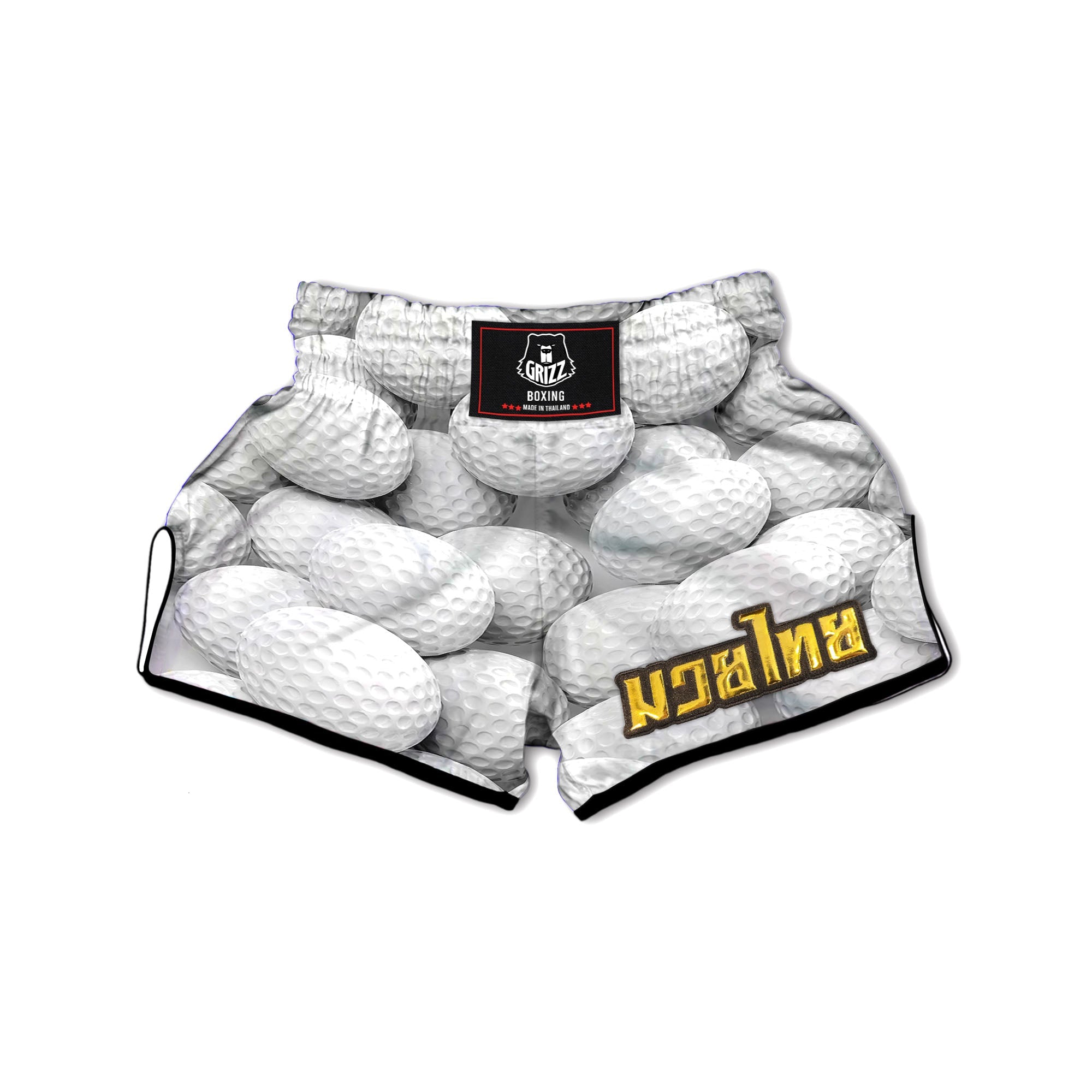 3D Golf Ball Print Muay Thai Boxing Shorts-grizzshop