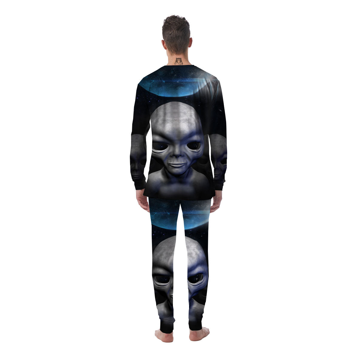 3D Grey Alien Print Men's Pajamas-grizzshop