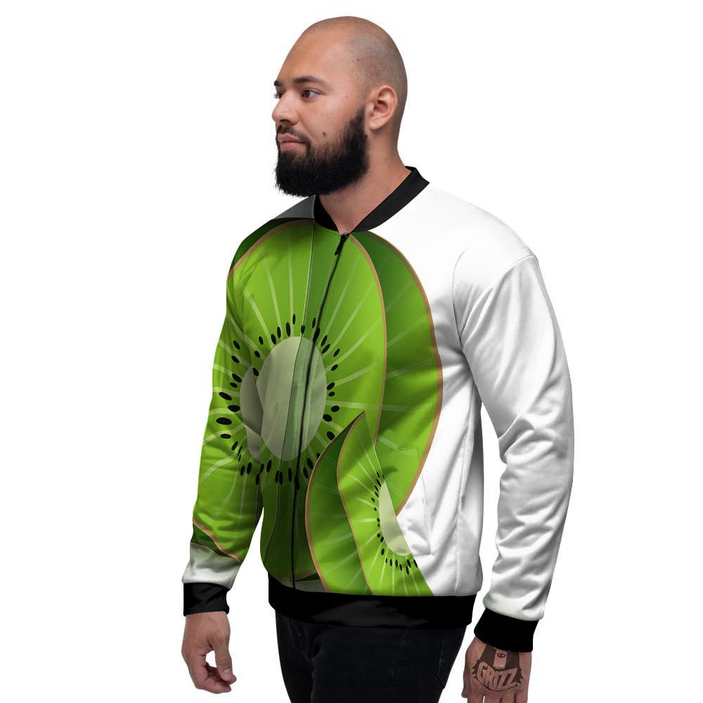 3D Kiwi Print Men's Bomber Jacket-grizzshop