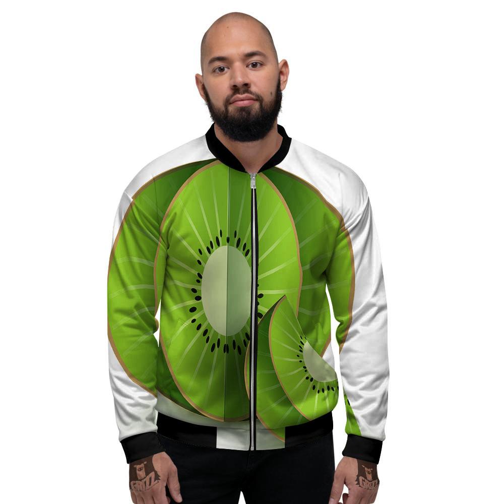 3D Kiwi Print Men's Bomber Jacket-grizzshop