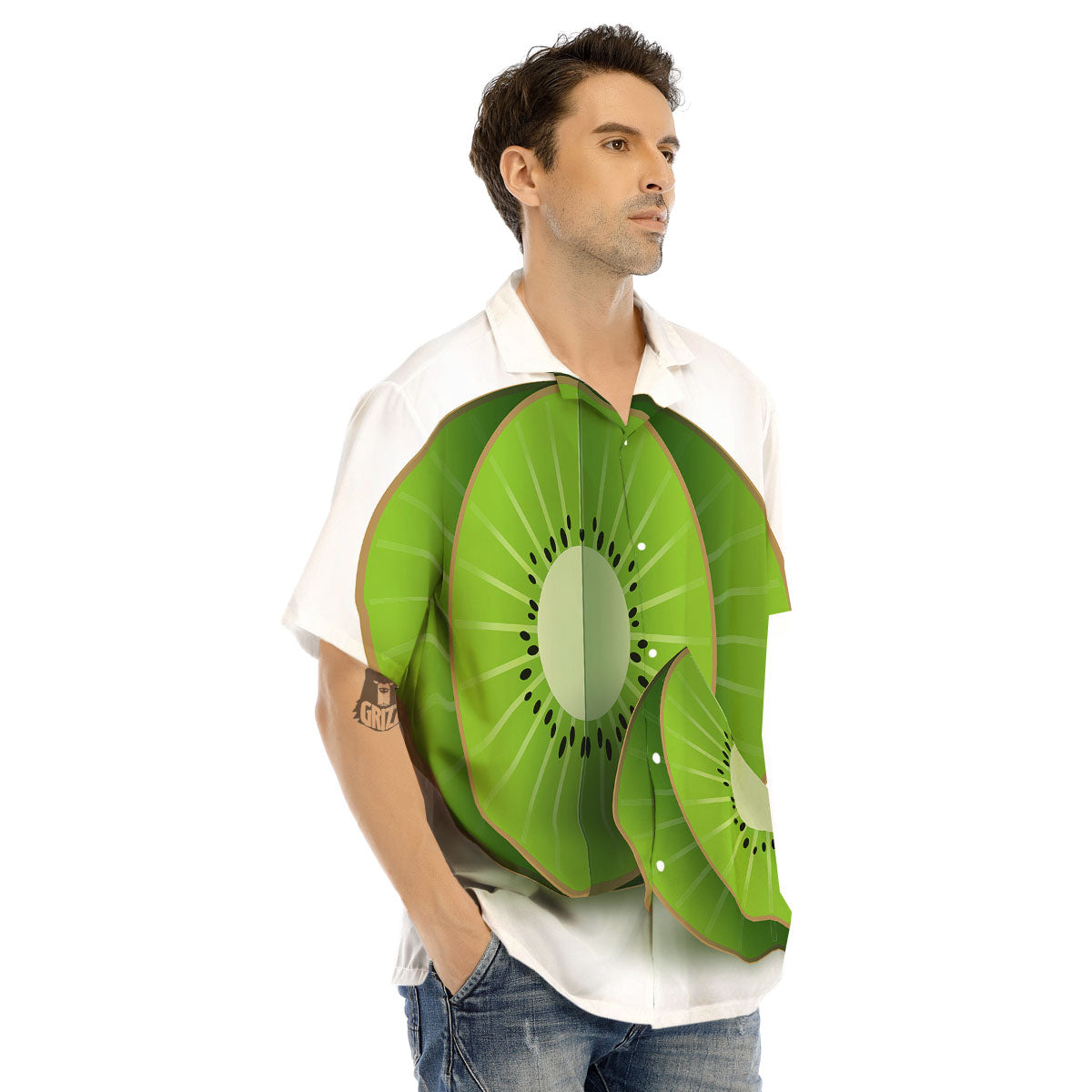 3D Kiwi Print Men's Hawaiian Shirt-grizzshop