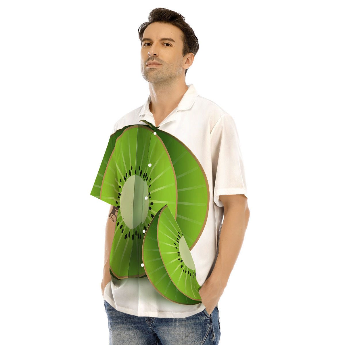 3D Kiwi Print Men's Hawaiian Shirt-grizzshop
