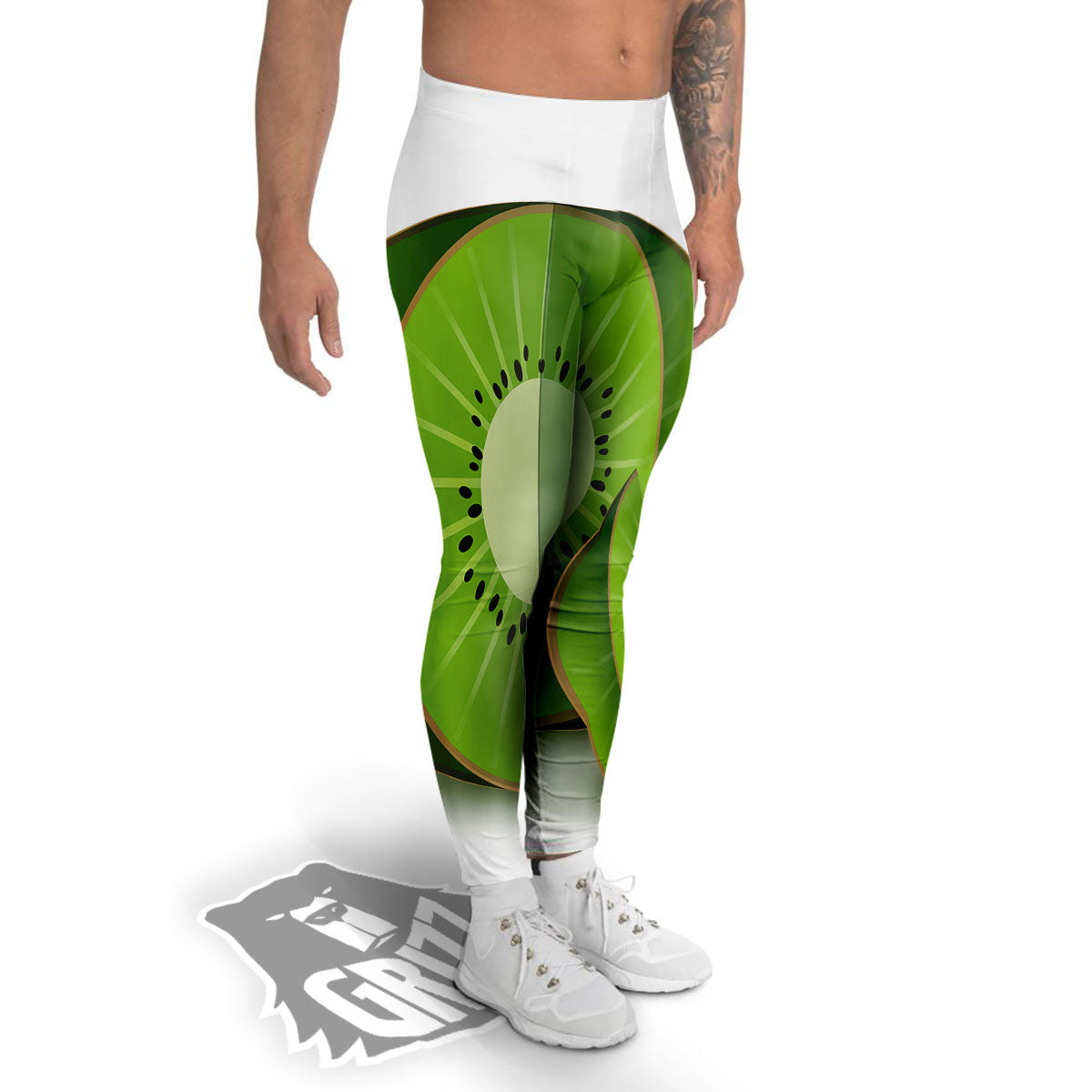 3D Kiwi Print Men's Leggings-grizzshop