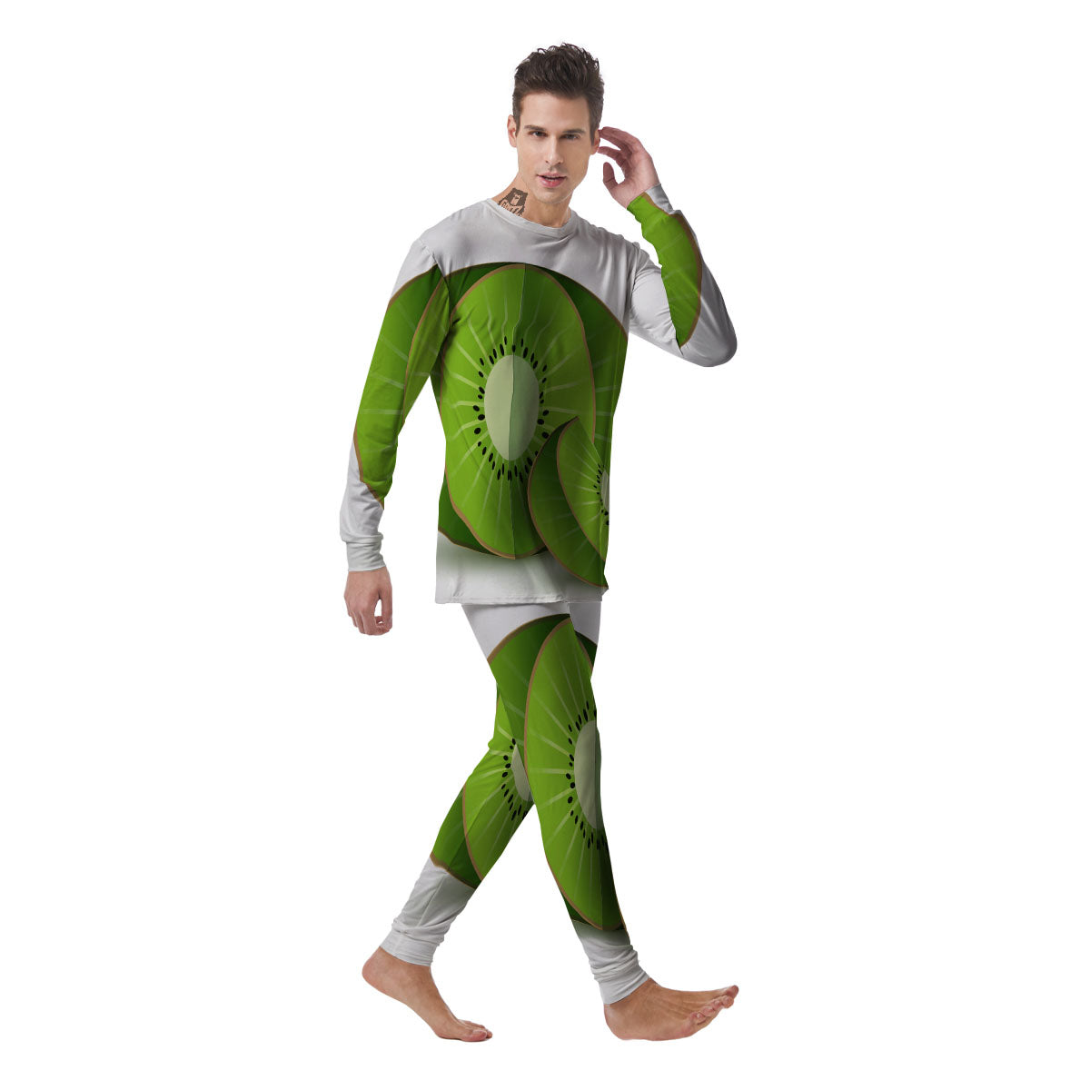 3D Kiwi Print Men's Pajamas-grizzshop
