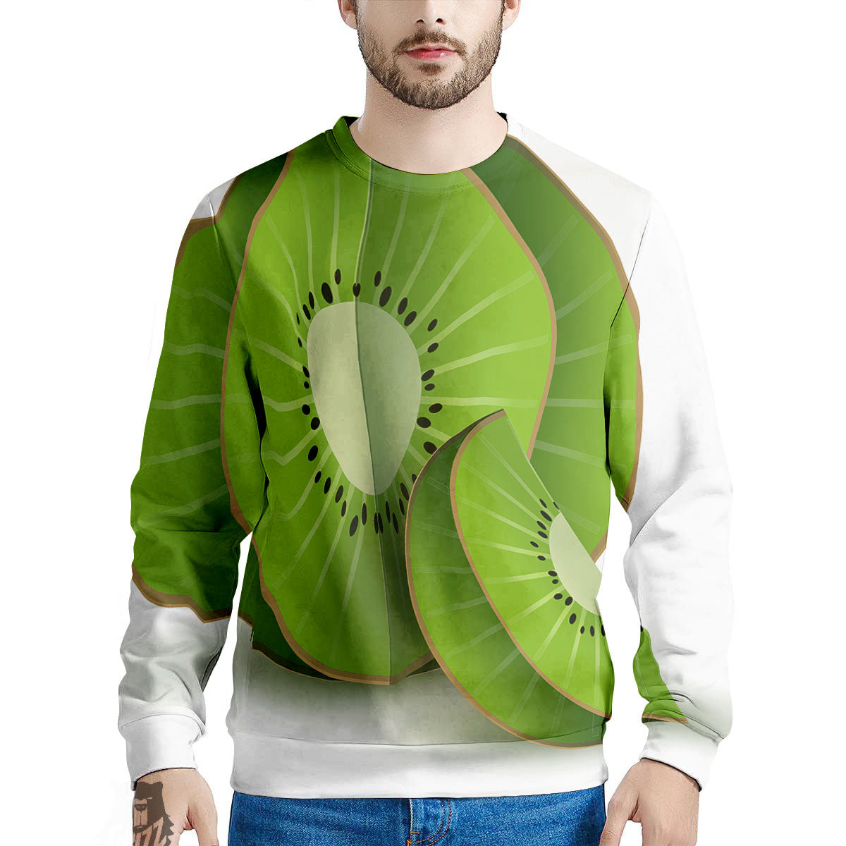 3D Kiwi Print Men's Sweatshirt-grizzshop
