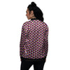3D Rhombus Print Pattern Women's Bomber Jacket-grizzshop