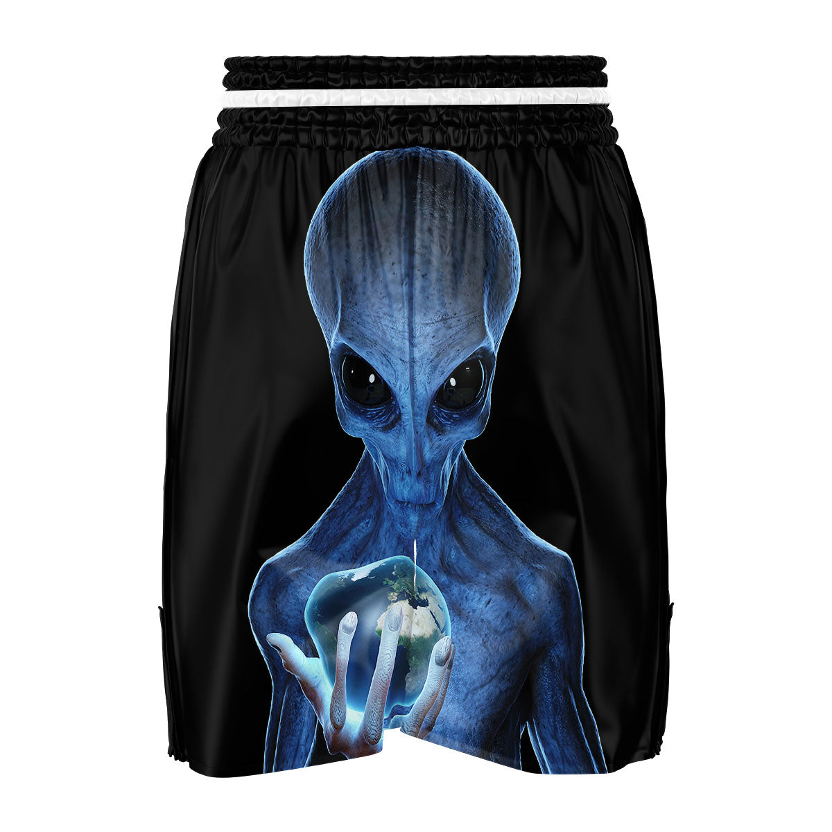 3D Scary Alien Grey Print Boxing Shorts-grizzshop