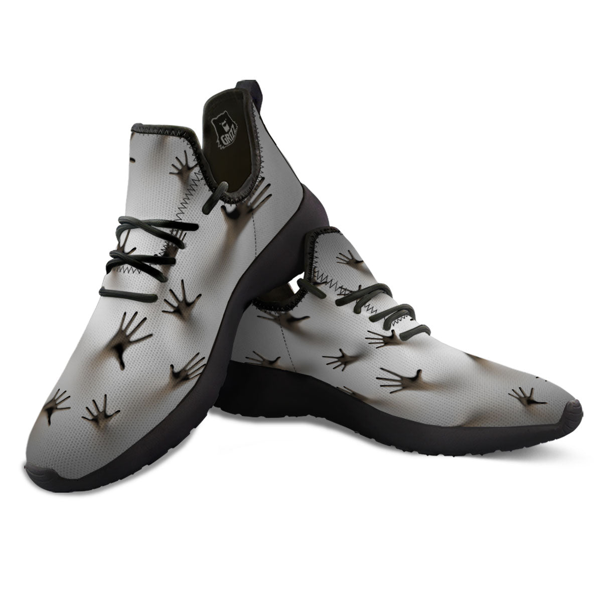 3D Scary Ghost Print Black Athletic Shoes-grizzshop