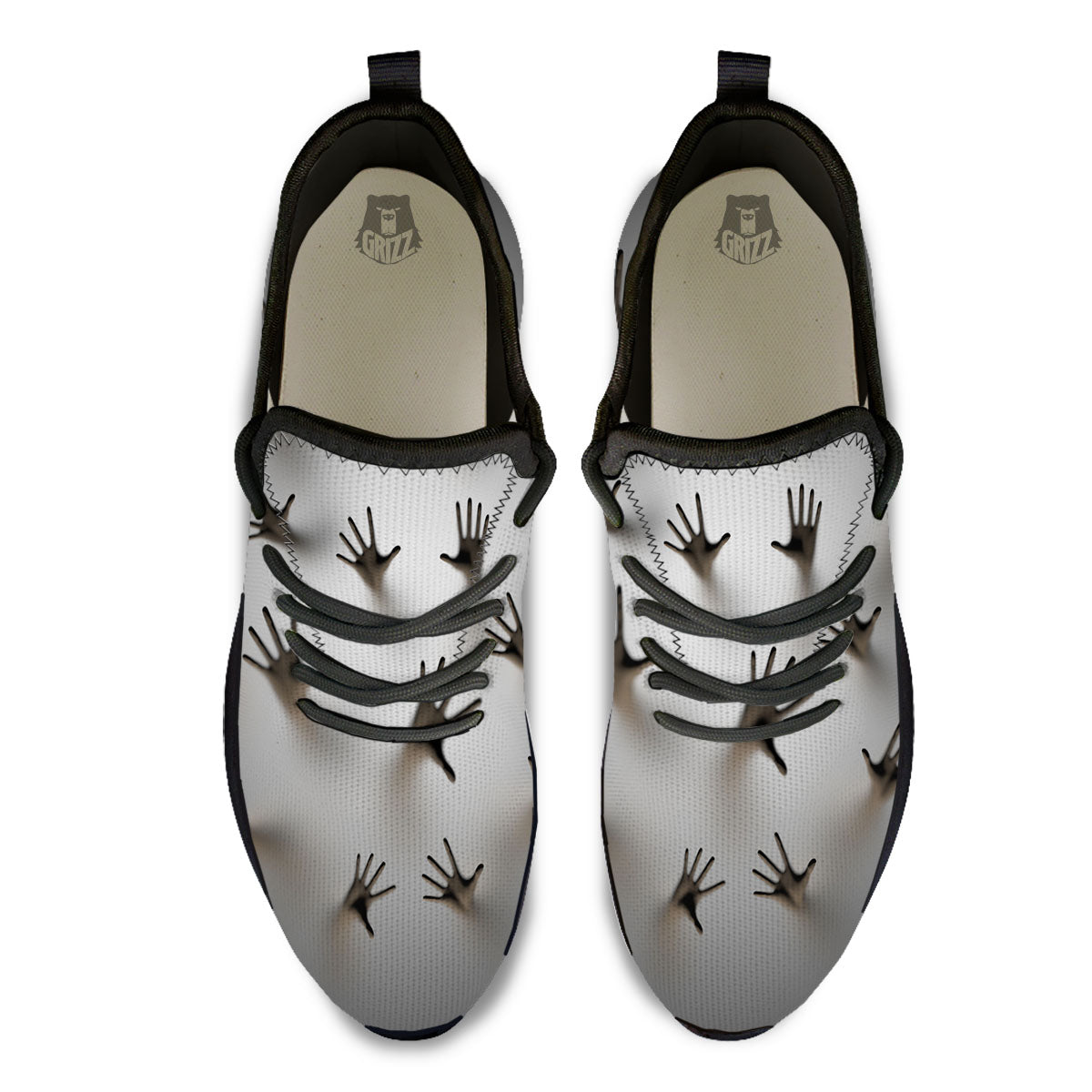 3D Scary Ghost Print Black Athletic Shoes-grizzshop