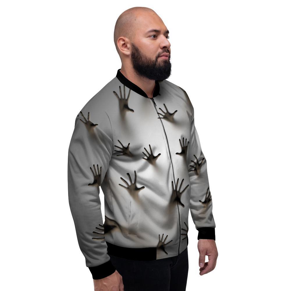 3D Scary Ghost Print Men's Bomber Jacket-grizzshop