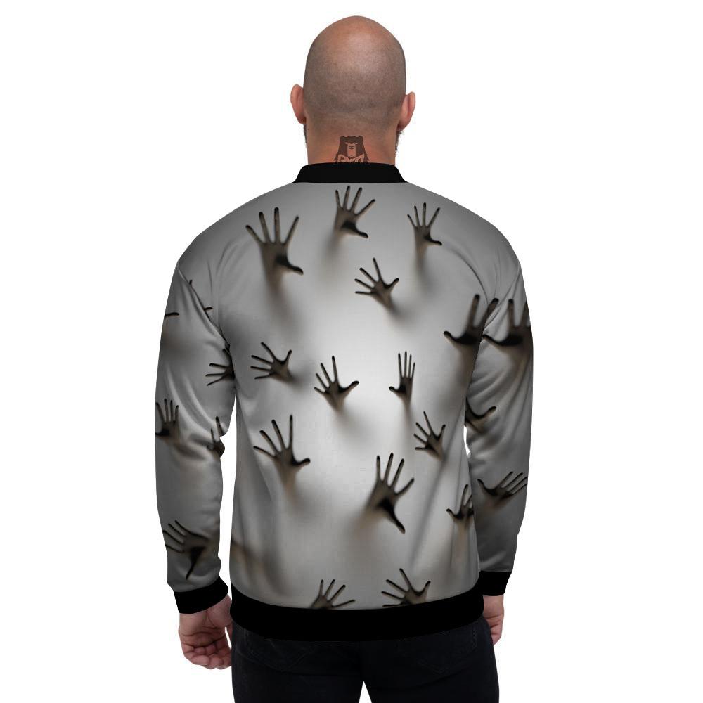 3D Scary Ghost Print Men's Bomber Jacket-grizzshop