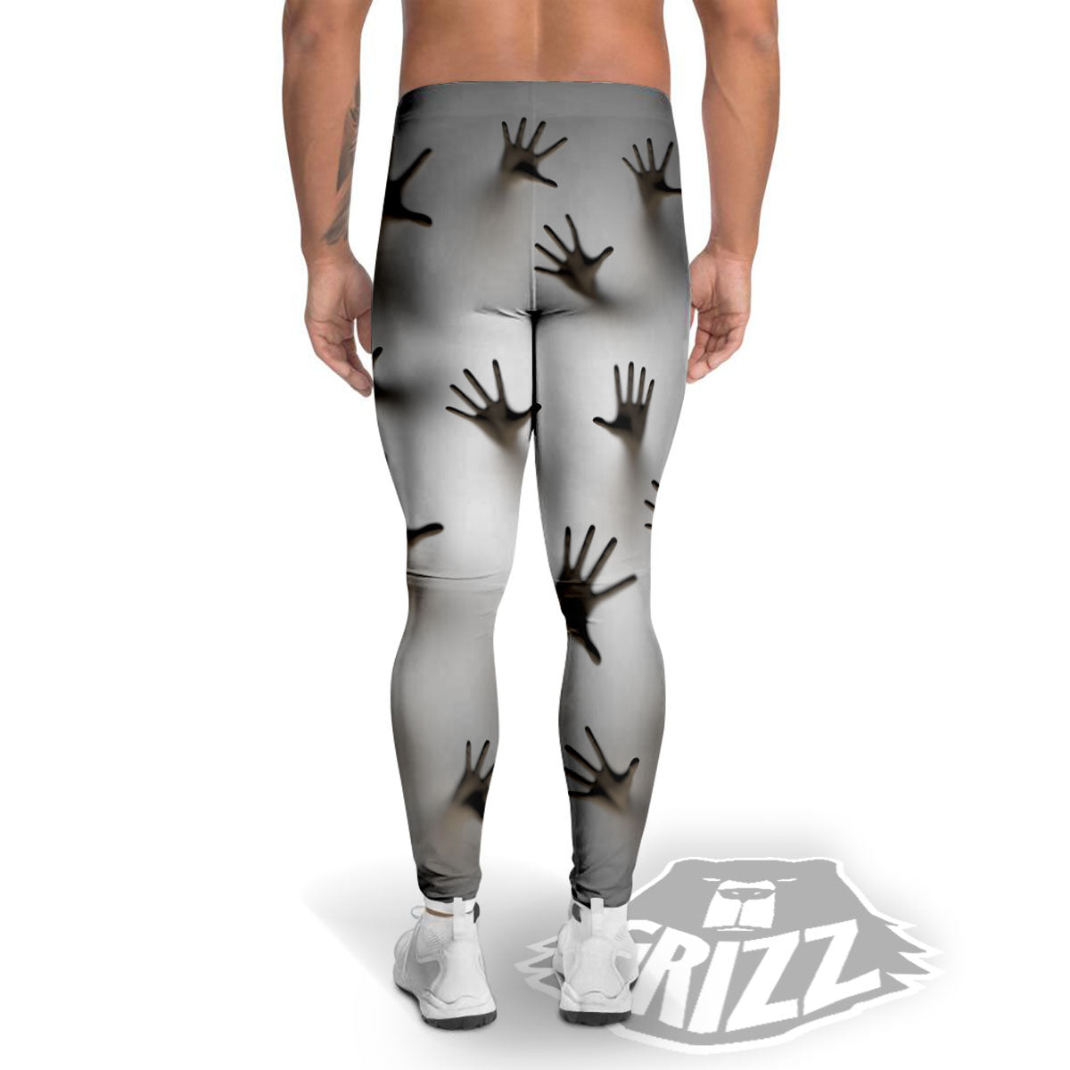 3D Scary Ghost Print Men's Leggings-grizzshop