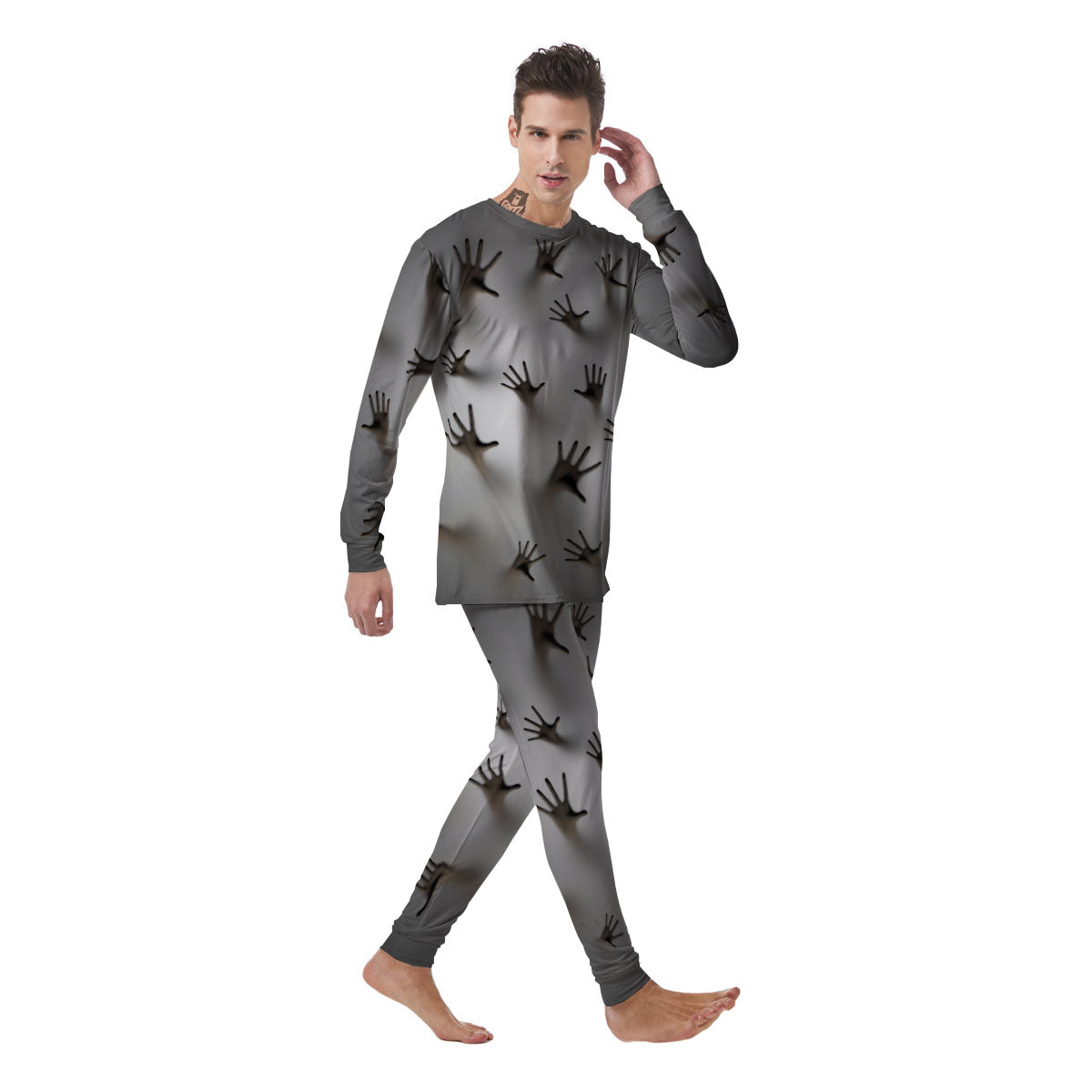 3D Scary Ghost Print Men's Pajamas-grizzshop