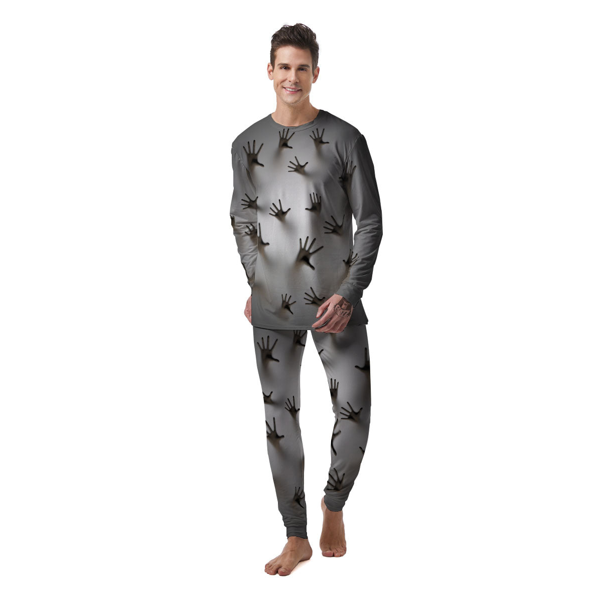 3D Scary Ghost Print Men's Pajamas-grizzshop