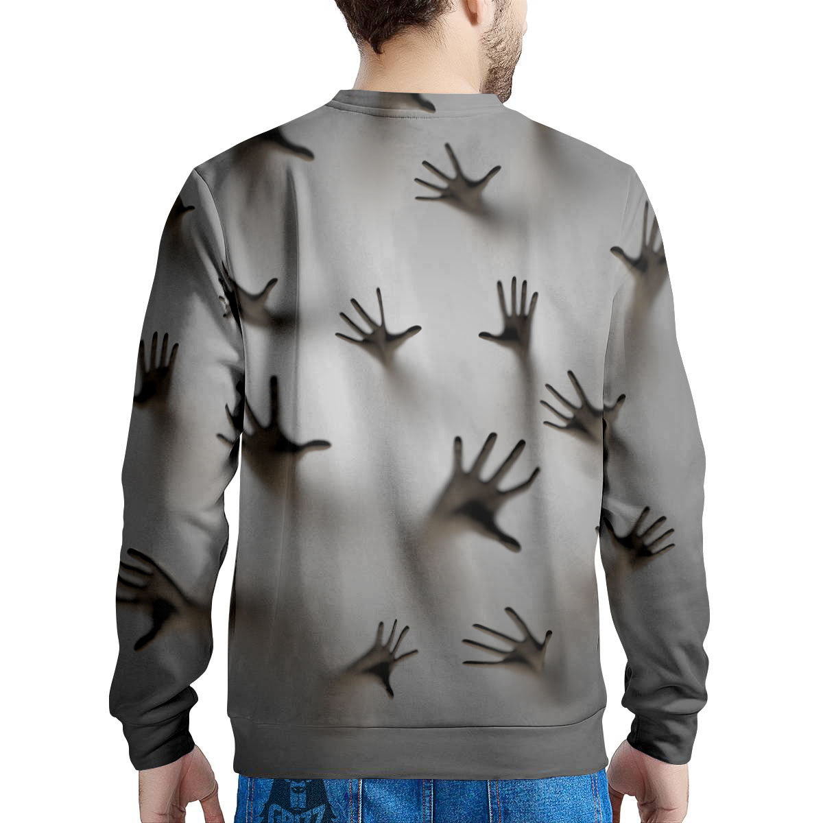 3D Scary Ghost Print Men's Sweatshirt-grizzshop