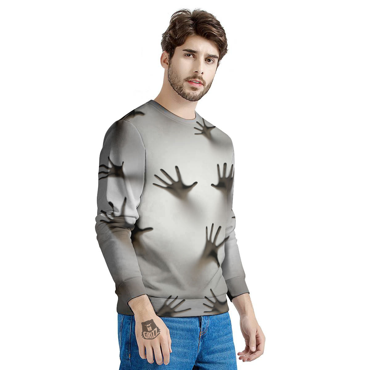 3D Scary Ghost Print Men's Sweatshirt-grizzshop