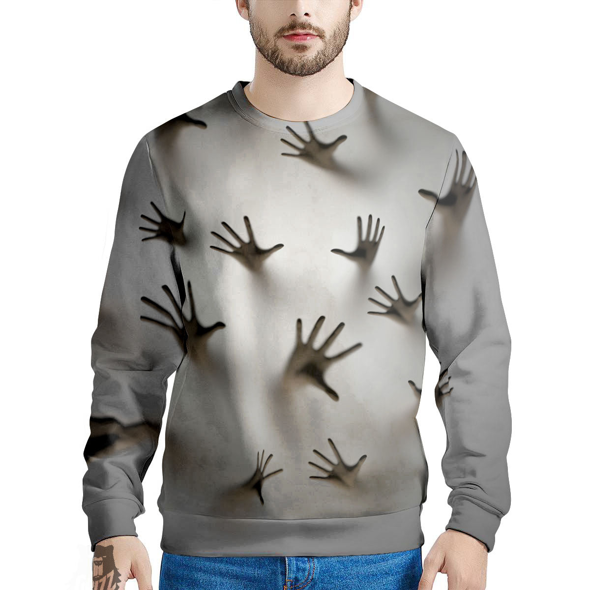 3D Scary Ghost Print Men's Sweatshirt-grizzshop