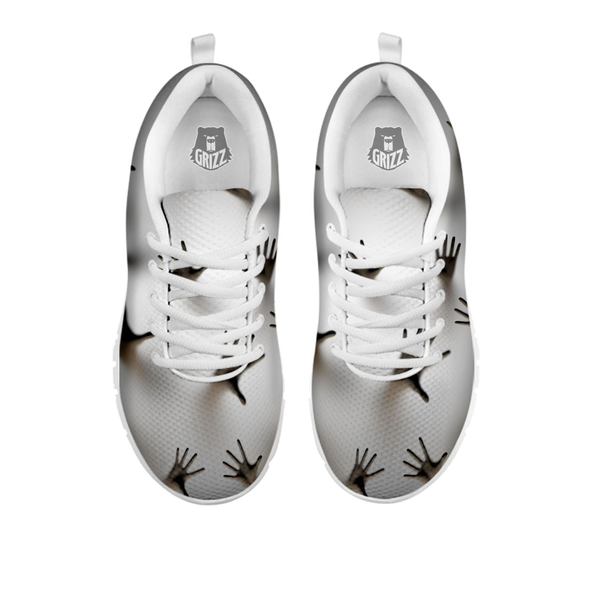 3D Scary Ghost Print White Sneaker-grizzshop