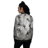 3D Scary Ghost Print Women's Bomber Jacket-grizzshop