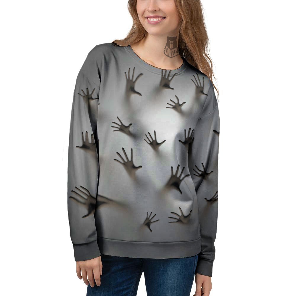 3D Scary Ghost Print Women's Sweatshirt-grizzshop
